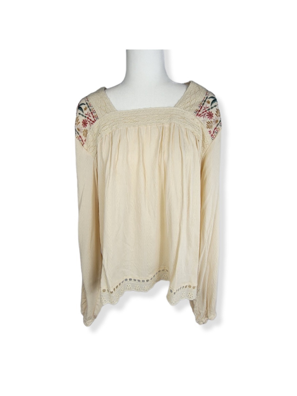Knox Rose Cream Blouse Large